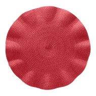 Lugar Americano 38cm de Poliéster Babado Vermelho Wolff